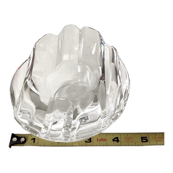Orrefors Clear Crystal Oval Candlestick Tealight Holder Sweden Sticker Signed - Picture 13 of 14